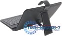 KLAWIATURA + ETUI DO TABLETÓW 7" EK123 MADERA / SKÓRA EKOLOGICZNA / STAND / CZARNE