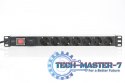 Listwa zasilająca PDU 19" RACK 7xSchuko, 2m 1xSchuko, 16A, wł./wył., zab.przepięciowe, aluminiowa