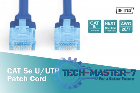 Patch cord U/UTP kat.5e PVC 10m Niebieski Patch cord U/UTP kat.5e PVC 10m Niebieski