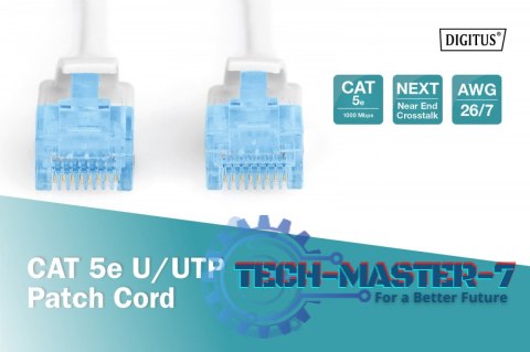 Patch cord U/UTP kat.5e PVC 5m Biały Patch cord U/UTP kat.5e PVC 5m Biały