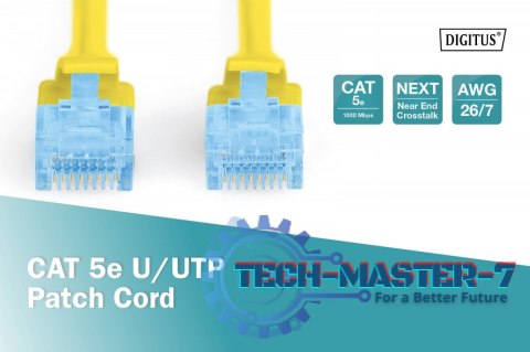 Patch cord U/UTP kat.5e PVC 5m żółty Patch cord U/UTP kat.5e PVC 5m żółty