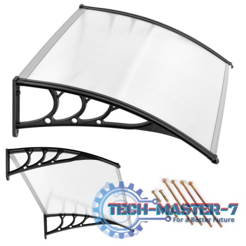 Daszek nad drzwi 150x80 cm zadaszenie osłona poliwęglan ModernHome Daszek nad drzwi 150x80 cm zadaszenie osłona poliwęglan ModernHome
