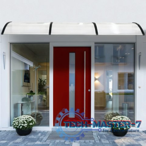 Daszek nad drzwi 150x80 cm zadaszenie osłona poliwęglan ModernHome Daszek nad drzwi 150x80 cm zadaszenie osłona poliwęglan ModernHome