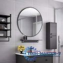 Okrągłe lustro ścienne 50 cm wiszące nowoczesne czarna rama aluminium ModernHome ModernHome