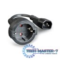 Adapter zasilania IEC320 C14->SCHUKO(F) 15 cm