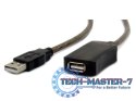 Przedłużacz USB 2.0 typu AM-AF 5m aktywny czarny