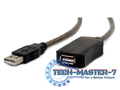Przedłużacz USB 2.0 typu AM-AF 5m aktywny czarny Przedłużacz USB 2.0 typu AM-AF 5m aktywny czarny