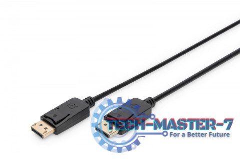 Kabel połączeniowy DisplayPort z zatrzaskami 4K 60Hz UHD Typ DP/DP M/M czarny 1m Kabel połączeniowy DisplayPort z zatrzaskami 4K 60Hz UHD Typ DP/DP M/M czarny 1m