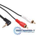 Przewód mini jack 3,5mm kątowy 2RCA 3m MCTV-825 Czarny