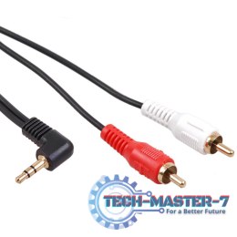 Przewód mini jack 3,5mm kątowy 2RCA 3m MCTV-825 Czarny