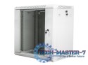 Szafa instalacyjna wisząca 19'' 12U 600X450mm szara (drzwi szklane)