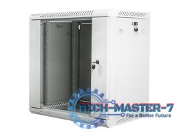 Szafa instalacyjna wisząca 19'' 12U 600X450mm szara (drzwi szklane)