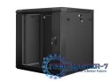 Szafa instalacyjna wisząca 19'' 12U 600X600mm czarna (drzwi szklane)