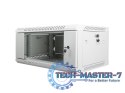 Szafa instalacyjna wisząca 19'' 4U 600X450mm szara (drzwi szklane)