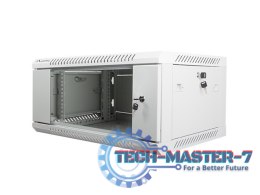 Szafa instalacyjna wisząca 19'' 4U 600X450mm szara (drzwi szklane)