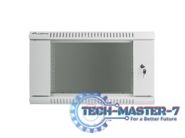 Szafa instalacyjna wisząca 19'' 6U 600X450mm szara (drzwi szklane)