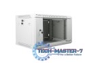 Szafa instalacyjna wisząca 19'' 6U 600X450mm szara (drzwi szklane)