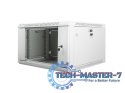 Szafa instalacyjna wisząca 19'' 6U 600X600mm szara (drzwi szklane)