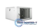 Szafa instalacyjna wisząca 19'' 6U 600X600mm szara (drzwi szklane)
