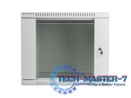 Szafa instalacyjna wisząca 19'' 9U 600X450mm szara (drzwi szklane)