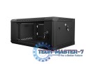 Szafa instalacyjna wisząca 19 cali 4U 600X450mm czarna (drzwi szklane)