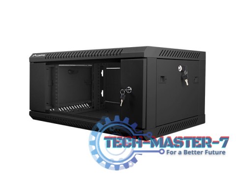 Szafa instalacyjna wisząca 19 cali 4U 600X450mm czarna (drzwi szklane) Szafa instalacyjna wisząca 19 cali 4U 600X450mm czarna (drzwi szklane)