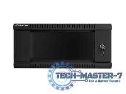 Szafa instalacyjna wisząca 19 cali 4U 600X450mm czarna (drzwi szklane)