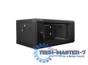 Szafa instalacyjna wisząca 19 cali 4U 600X450mm czarna (drzwi szklane)