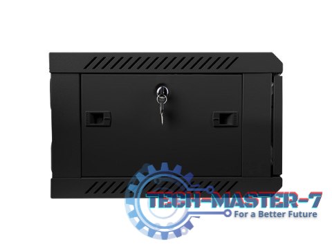 Szafa instalacyjna wisząca 19 cali 4U 600X450mm czarna (drzwi szklane) Szafa instalacyjna wisząca 19 cali 4U 600X450mm czarna (drzwi szklane)