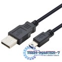 Kabel USB - Mini USB 3m. czarny