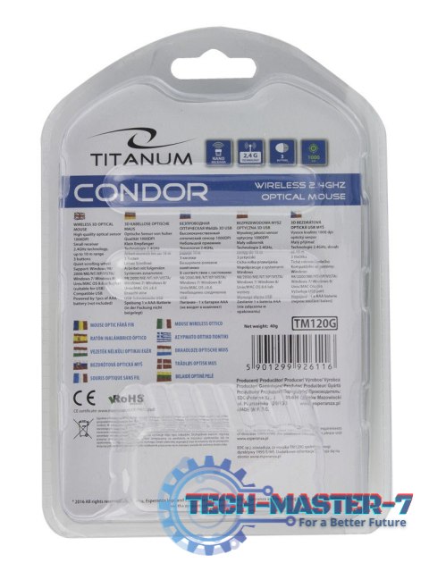 MYSZ BEZPREWODOWA CONDOR,3D,2.4GHz, TM120G MYSZ BEZPREWODOWA CONDOR,3D,2.4GHz, TM120G