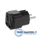 Adapter gniazdo UK na wtyk EU uniwersalny MCE155 Czarny