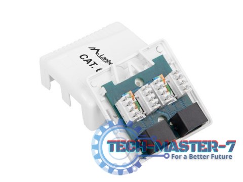 Gniazdo natynkowe 2x RJ45 Kat.6 białe Gniazdo natynkowe 2x RJ45 Kat.6 białe