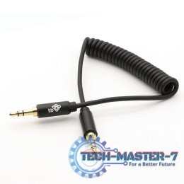Kabel 3,5mm Mini Jack - 3,5mm Mini Jack M/M 1m spiralny