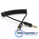 Kabel 3,5mm Mini Jack - 3,5mm Mini Jack M/M 1m spiralny