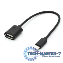 Kabel OTG USB AF - USB C 15cm czarny