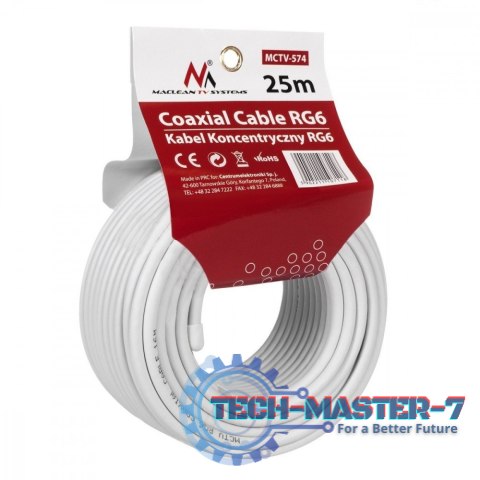 Kabel koncentryczny 1.0CCS RG6 25m MCTV-574 Kabel koncentryczny 1.0CCS RG6 25m MCTV-574