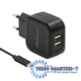 Ładowarka sieciowa 17W | 5V | 3.4A | 2xUSB + kabel USB typC