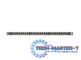 Patch Panel 24 Port 0.5U Kat.5E czarny ekranowany