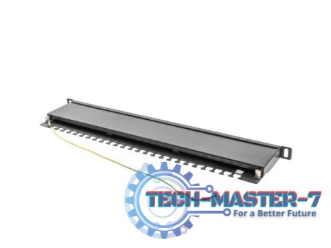 Patch Panel 24 Port 0.5U Kat.5E czarny ekranowany Patch Panel 24 Port 0.5U Kat.5E czarny ekranowany