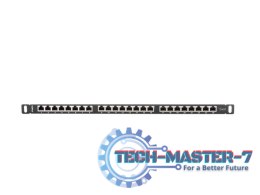 Patch Panel 24 Port 0.5U Kat.6 czarny ekranowany