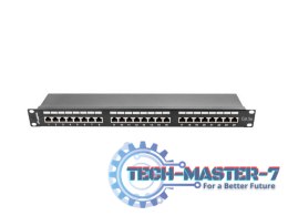 Patch Panel 24 Port 1U Kat.5E czarny ekranowany