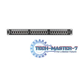 Patch Panel 24 Port 1U Kat.6 czarny ekranowany