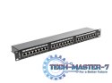 Patch Panel 24 Port 1U Kat.6 czarny ekranowany
