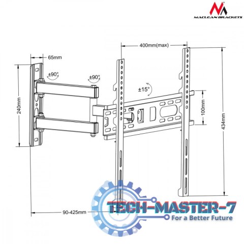 Uchwyt do TV MC-761 26-60 cali 35 kg czarny Uchwyt do TV MC-761 26-60 cali 35 kg czarny