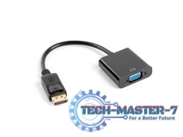 Adapter DisplayPort (M) -> VGA 15 pin (F) czarny na kablu