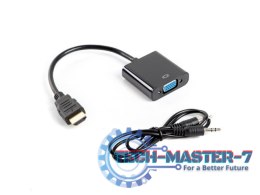 Adapter HDMI-A (M) -> VGA (F) + audio na kablu