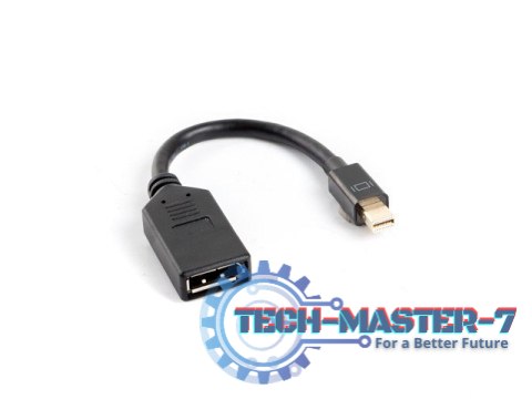 Adapter mini Displayport (M) -> DisplayPort (F) na kablu 10cm czarny Adapter mini Displayport (M) -> DisplayPort (F) na kablu 10cm czarny