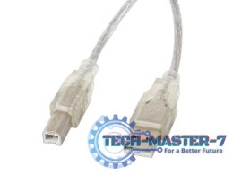 Kabel USB 2.0 AM-BM 3M Ferryt przezroczysty