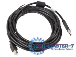 Kabel USB 2.0 AM-BM 5M Ferryt czarny